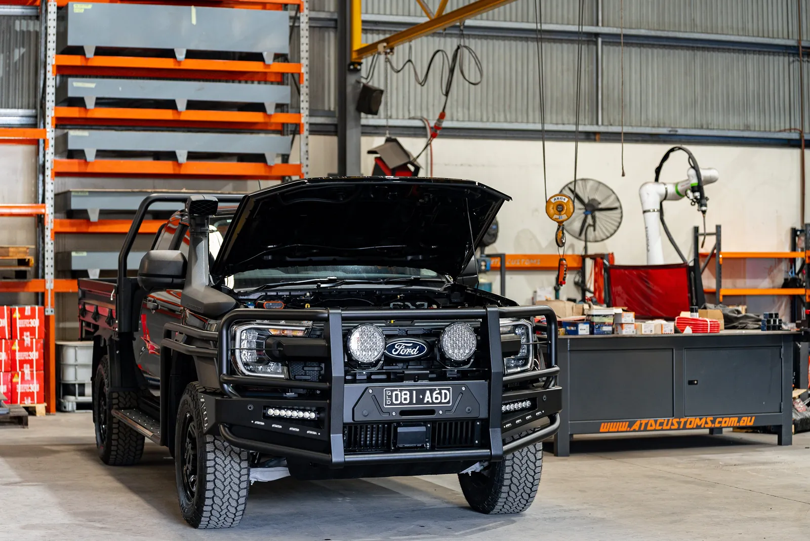 Custom vehicle in the ATD Customs workshop